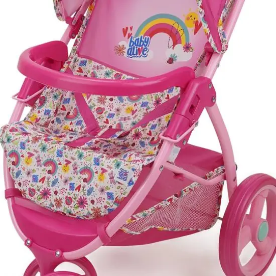 509 Crew Baby Alive Pink and Rainbow Doll Jogging Stroller {8}