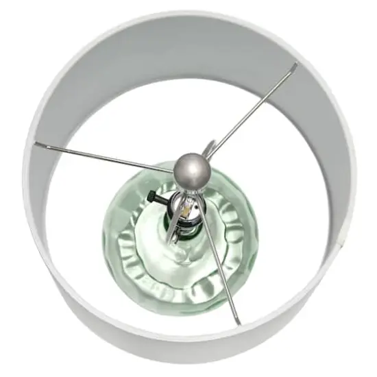 Lalia Home 23" Glass Table Lamp with White Fabric Shade Clear Sage {9}