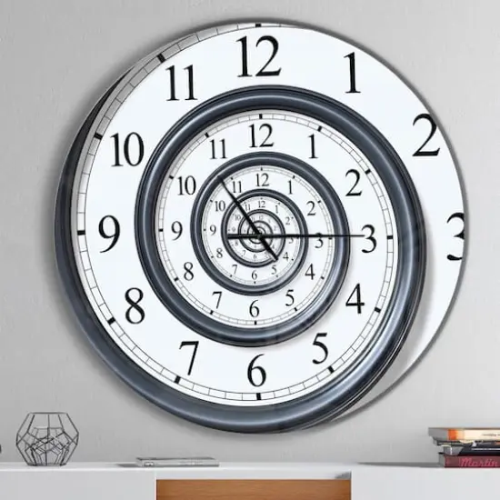 Designart Time Spiral Analog Wall Modern Wall Clock {3}
