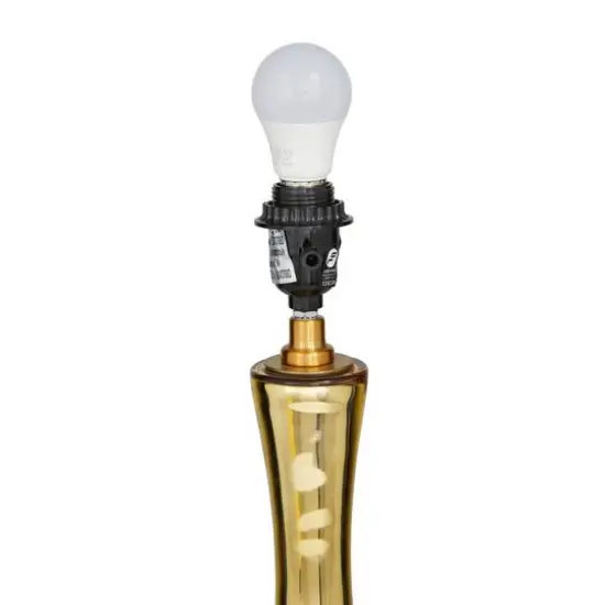 Gold Glass Glam Accent Lamp, 15" x 15" x 27" {6}