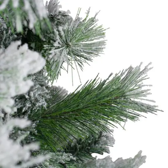 6.5ft. Unlit Flocked Somerset Spruce Artificial Christmas Tree {4}