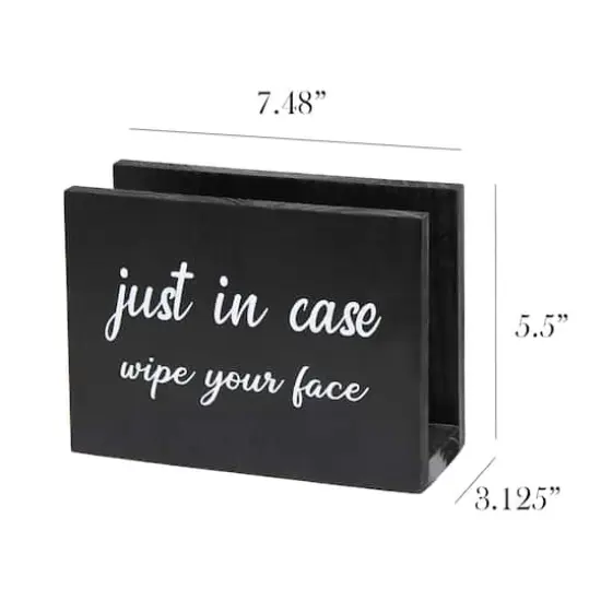 Elegant Designs&trade; Napkin Holder and Cup Holder Set with Black with White Script {15}