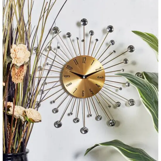 Gold Glam Metal Wall Clock {6}