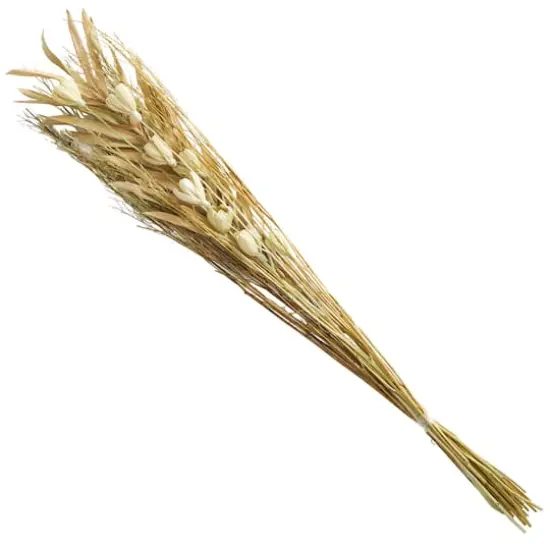 41" Light Brown Dried Plant Floral Bouquet Palm Leaf Natural Foliage with Branches {7}