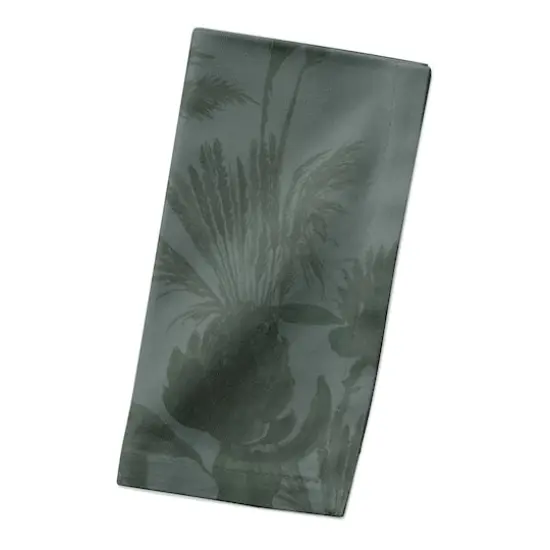 Tonal Protea Blooms Cotton Twill Napkin Emerald Tones {3}