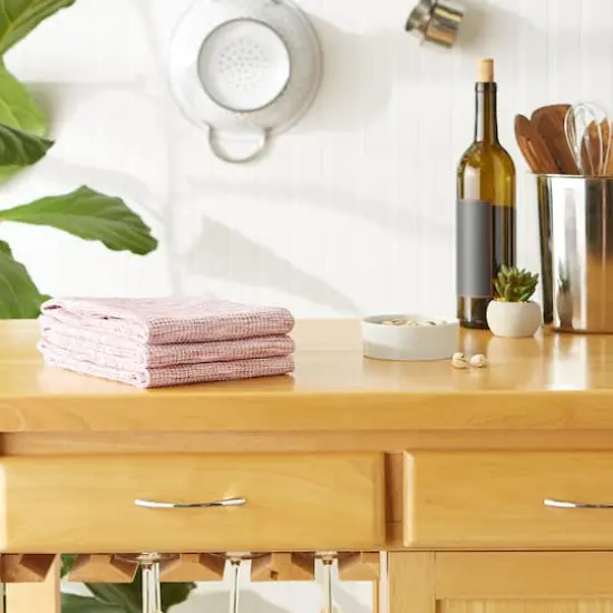 DII&reg; Tonal Recycled Cotton Waffle Dish Towels, 3ct. Barn Red {5}