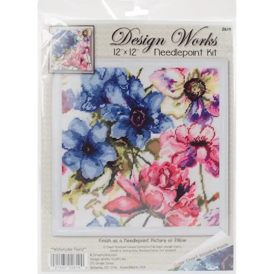 Design Works&trade; Watercolor Floral Needlepoint Kit {1}