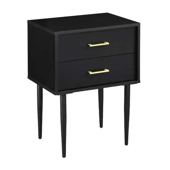 Walker Edison Black Modern Nightstand {1}