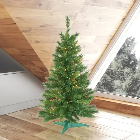 3.5ft. Pre-Lit Imperial Pine Artificial Christmas Tree, Multicolor Dura-Lit&reg; Lights {3}
