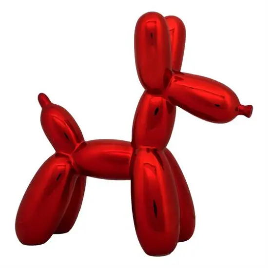 11" Electroplated Red Balloon Dog Figurine {6}