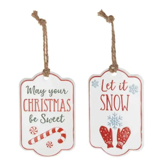 Metal Holiday Sentiment Tag Ornament Set {3}