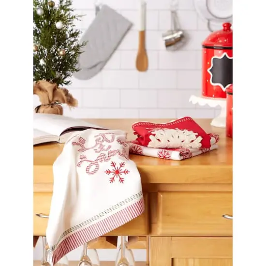 DII&reg; Santa Chef Clause Kitchen, Let It Snow Dishtowel Set {9}