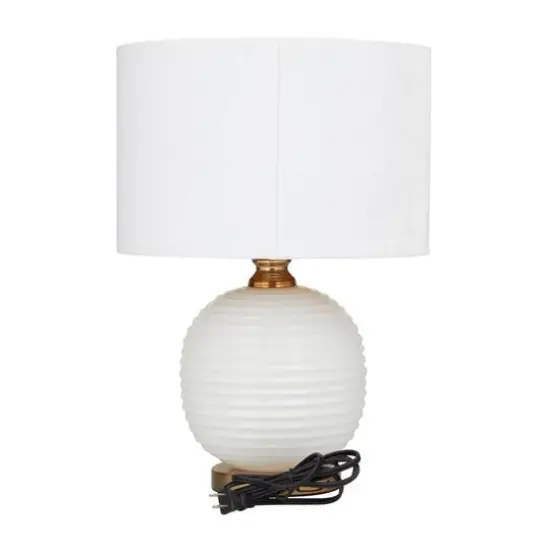 White Glass Modern Accent Lamp, 13" x 13" x 19" {10}