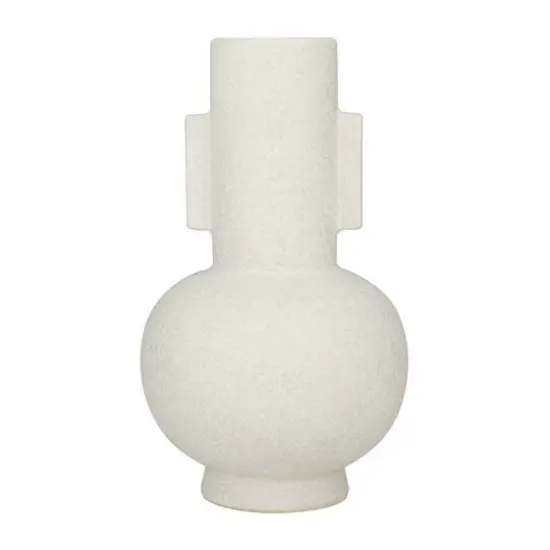 CosmoLiving by Cosmopolitan White Ceramic Modern Vase, 8" x 15" {6}