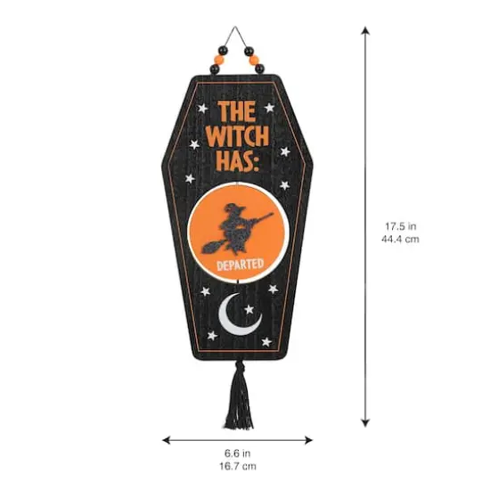 17.5" Hanging Reversible Witch Coffin Sign by Ashland&reg; {5}