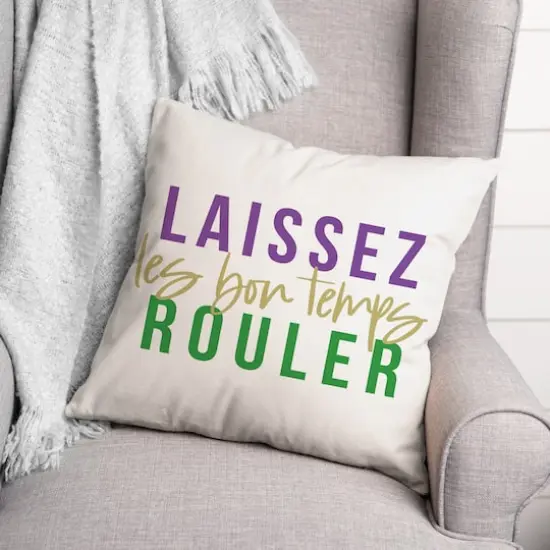 Laissez Les Bon Temps Rouler Mardi Gras Throw Pillow {4}