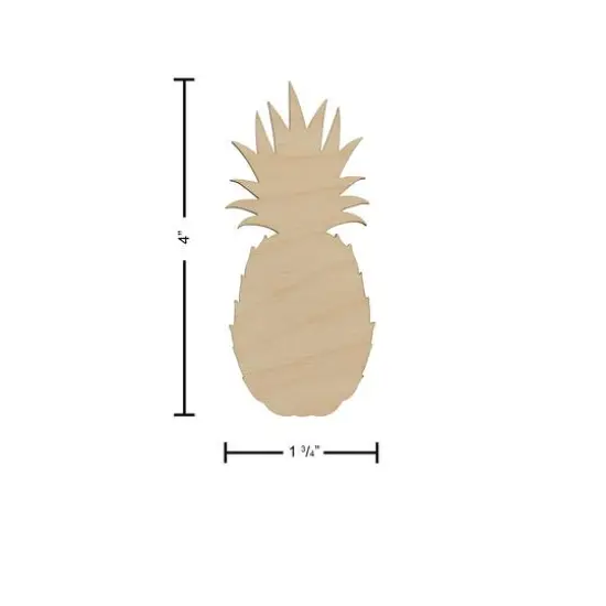 Essentials by Leisure Arts 24 Pack 1.63" x 4" Pineapple Flat Wood Shape {4}