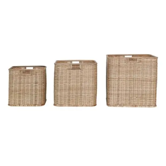 Hello Honey&reg; Natural Handmade Palm & Rattan Basket Storage Set with Handles {1}