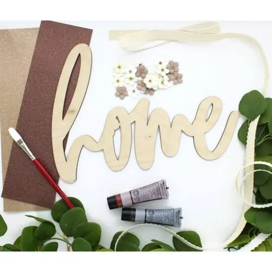 Leisure Arts&reg; 12" Home Wood Word {4}