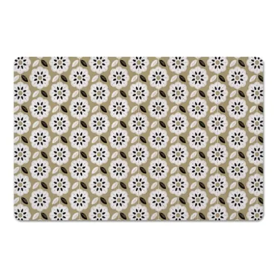 Mod Gold Flower 27" x 18" Floor Mat {3}