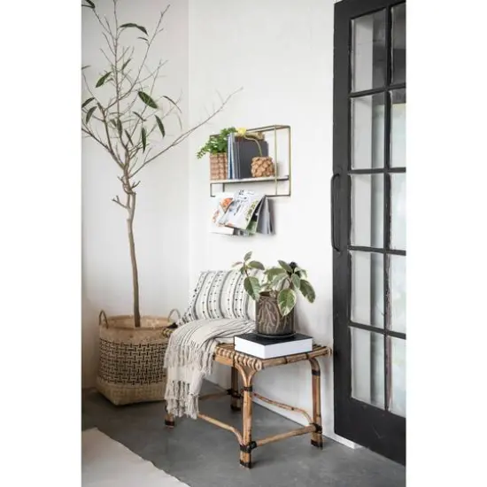 Hello Honey&reg; 60" Recycled Cotton Blend Neutral Throw Blanket With Line Pattern & Fringe Edge {7}