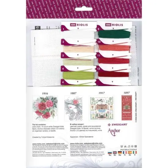 RIOLIS White Lillies Blackwork Cross Stitch Kit {3}