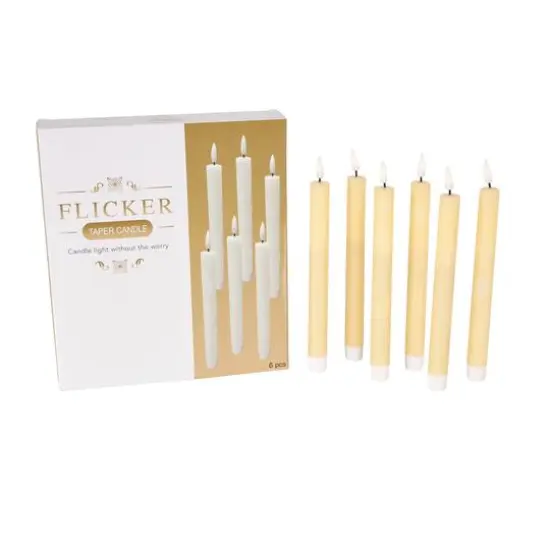 10" Flameless Wax Candles with Remote Control, 6ct. Yellow {7}