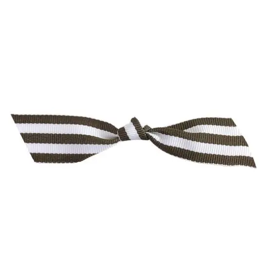 JAM Paper 7/8" Grosgrain Twist Tie Flair Bows, 100ct. Brown/White Stripes {1}