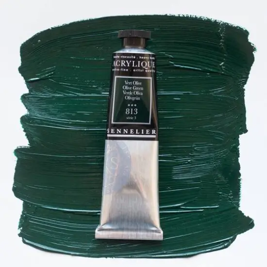 Sennelier Extra Fine Artists' Acrylic Paint, 60mL 813 Olive Green {4}
