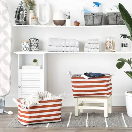 DII&reg; Striped Laundry Bins, 2ct. Cinnamon Stripe {5}