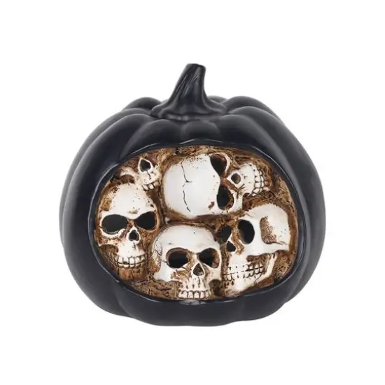 5.75" Skull Pumpkin LED Tabletop Accent by Ashland&reg; {1}