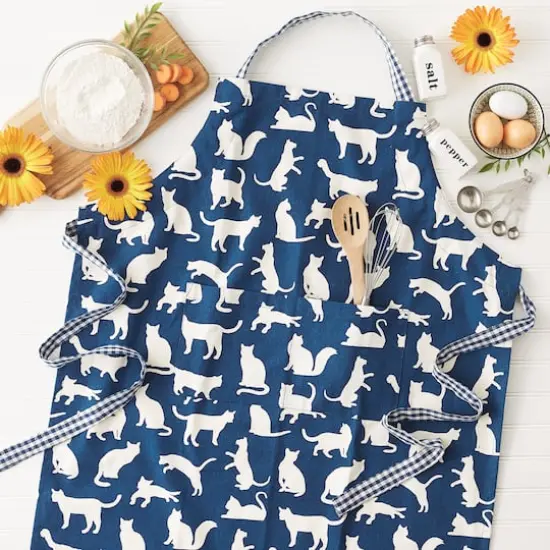 DII&reg; Cat Print Chef Apron Navy {7}