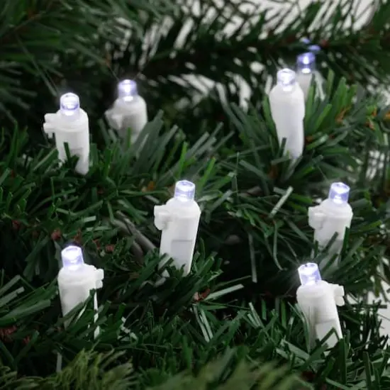 100ct. LED Wide Angle Christmas String Lights with White Wire Pure White {5}