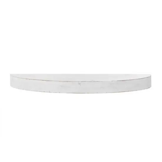 Large White Round Wood Floating Wall Shelf {6}