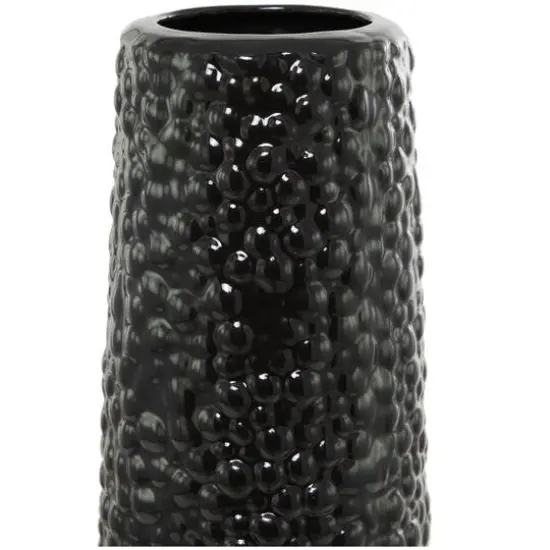 Modern Ceramic Vase with Bubble Texture Black {4}
