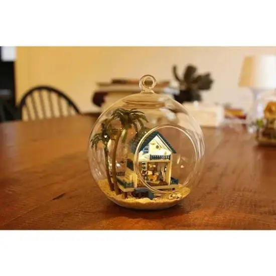 Wizardi Miniature Roombox Romantic Beach House Dollhouse Kit {8}