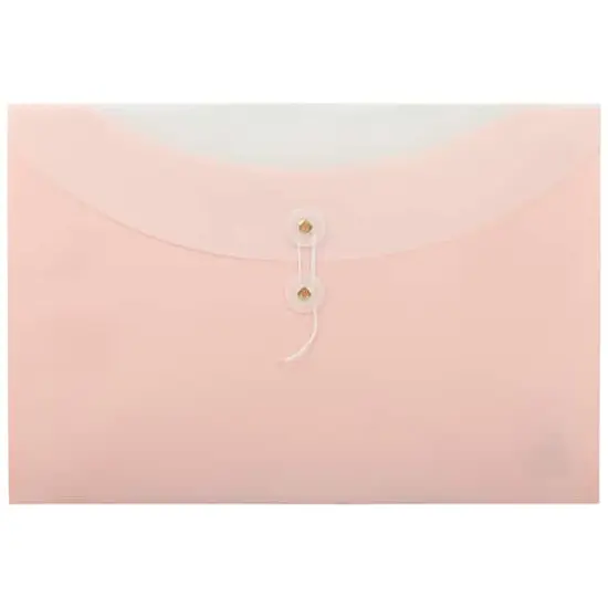 JAM Paper Two-Tone Light Pink Button & String Tie 9.75" x 13" Booklet Envelope, 12ct. {1}