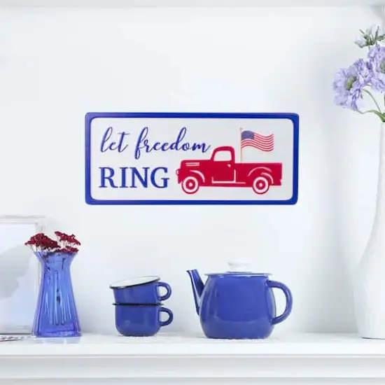 12" Metal Patriotic Let Freedom RING Sign Wall D&eacute;cor {3}