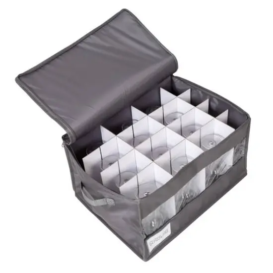 Honey Can Do Gray Stemware Storage Box {9}