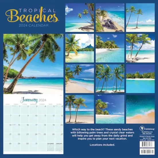 TF Publishing 2024 Tropical Beaches Wall Calendar {3}