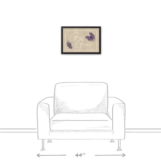 Give Grace Lavendar On Burlap 12" x 18" Black Floating Framed Canvas {6}