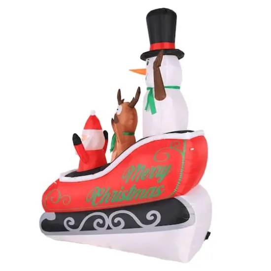 8ft. Airflowz Inflatable Santa Sleigh Ride {5}
