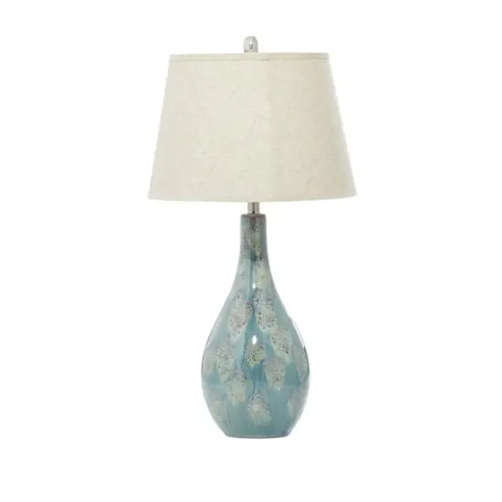 32" Turquoise Ceramic Coastal Table Lamp, 2ct. {1}