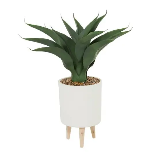 2.5ft. Potted White Plastic Modern Artificial Foliage {3}