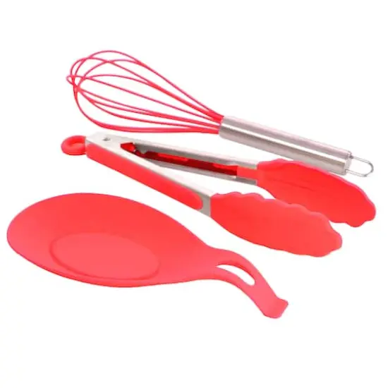 MegaChef Red Silicone Cooking Utensils Set, 12ct. {3}