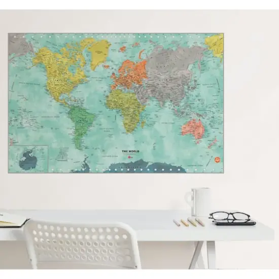 WallPops Aquarelle Dry Erase World Map {3}