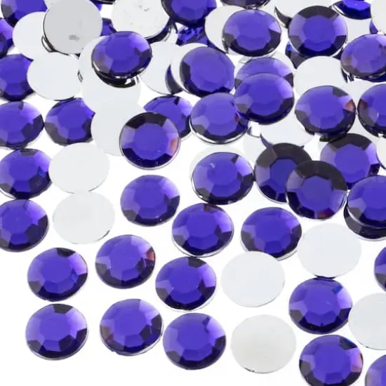 John Bead 12mm Acrylic Round Flat Back Rhinestones, 400ct. Purple {1}