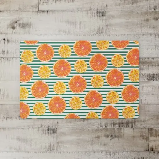 Citrus Stripes Floor Mat {3}