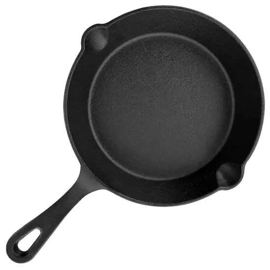 MegaChef 8" Round Black Preseasoned Cast Iron Frying Pan {5}