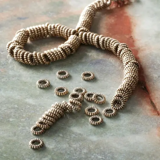 Silver Metal Thin Rondelle Beads, 4mm by Bead Landing&trade; {3}